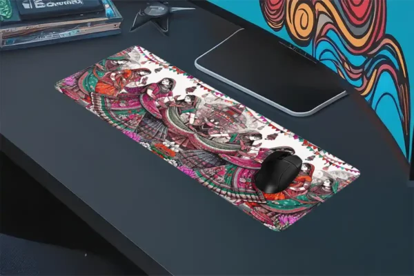 etsy70dikdortgen4 Rhythmic Roots Gaming oyuncu Mousepad Kaydırmaz Kauçuk Dikişli Kenar 80x30 cm Mousepad