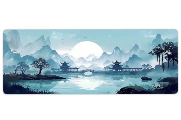 etsy83dikdortgen3 The Silent Pavilion Gaming oyuncu Mousepad Kaydırmaz Kauçuk Dikişli Kenar 90×40 cm Mousepad