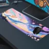 sakura2etsy48dikdortgen4 Galactic Whales Gaming oyuncu Mousepad Kaydırmaz Kauçuk Dikişli Kenar 90×40 cm Mousepad