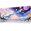 Whales Galactic Whales Gaming oyuncu Mousepad Kaydırmaz Kauçuk Dikişli Kenar 90×40 cm Mousepad