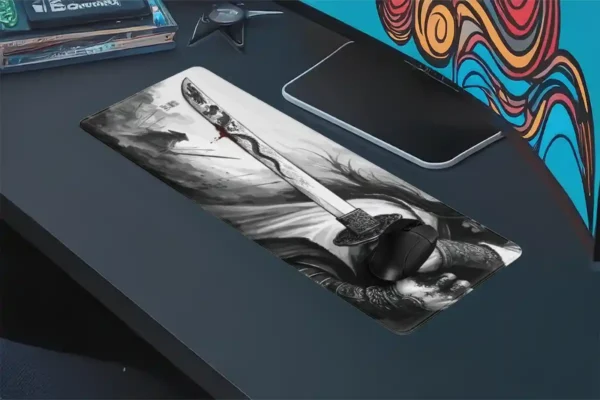 Steel of the Dragon V1 Gaming oyuncu Mousepad Kaydırmaz Kauçuk Dikişli Kenar 90×40 cm Mousepad