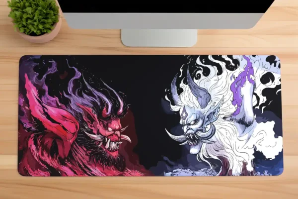 tarz1etsy80dikdortgen1 The Clash of Oni's V1 Gaming oyuncu Mousepad Kaydırmaz Kauçuk Dikişli Kenar 80x30 cm Mousepad