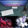 tarz1etsy80dikdortgen2 The Clash of Oni's V1 Gaming oyuncu Mousepad Kaydırmaz Kauçuk Dikişli Kenar 80x30 cm Mousepad