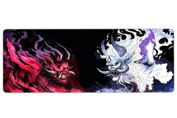 tarz1etsy80dikdortgen3 The Clash of Oni's V1 Gaming oyuncu Mousepad Kaydırmaz Kauçuk Dikişli Kenar 80x30 cm Mousepad