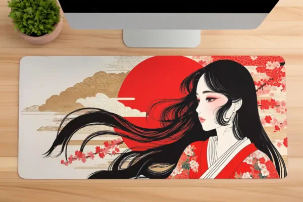 Silence of the Crimson Sun Gaming oyuncu Mousepad Kaydırmaz Kauçuk Dikişli Kenar 80x30 cm Mousepad