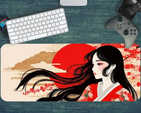 Silence of the Crimson Sun Gaming oyuncu Mousepad Kaydırmaz Kauçuk Dikişli Kenar 80x30 cm Mousepad