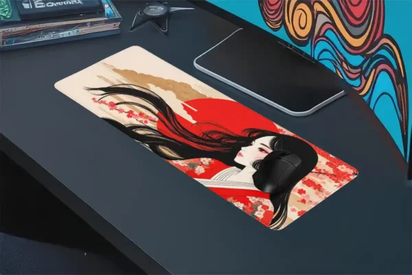 Silence of the Crimson Sun Gaming oyuncu Mousepad Kaydırmaz Kauçuk Dikişli Kenar 80x30 cm Mousepad