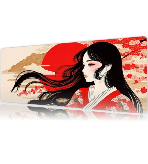 Silence of the Crimson Sun Gaming oyuncu Mousepad Kaydırmaz Kauçuk Dikişli Kenar 80x30 cm Mousepad