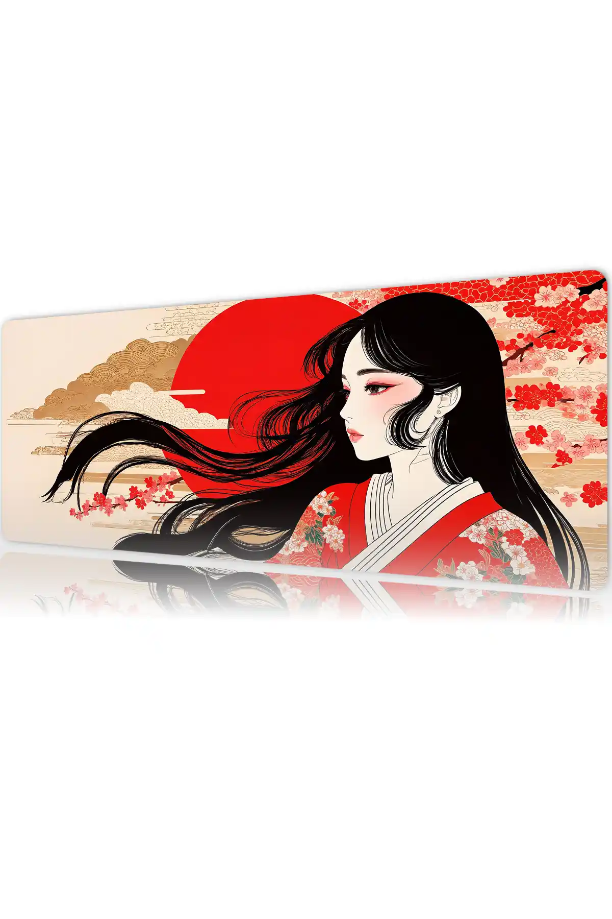 Silence of the Crimson Sun Gaming oyuncu Mousepad Kaydırmaz Kauçuk Dikişli Kenar 80x30 cm Mousepad