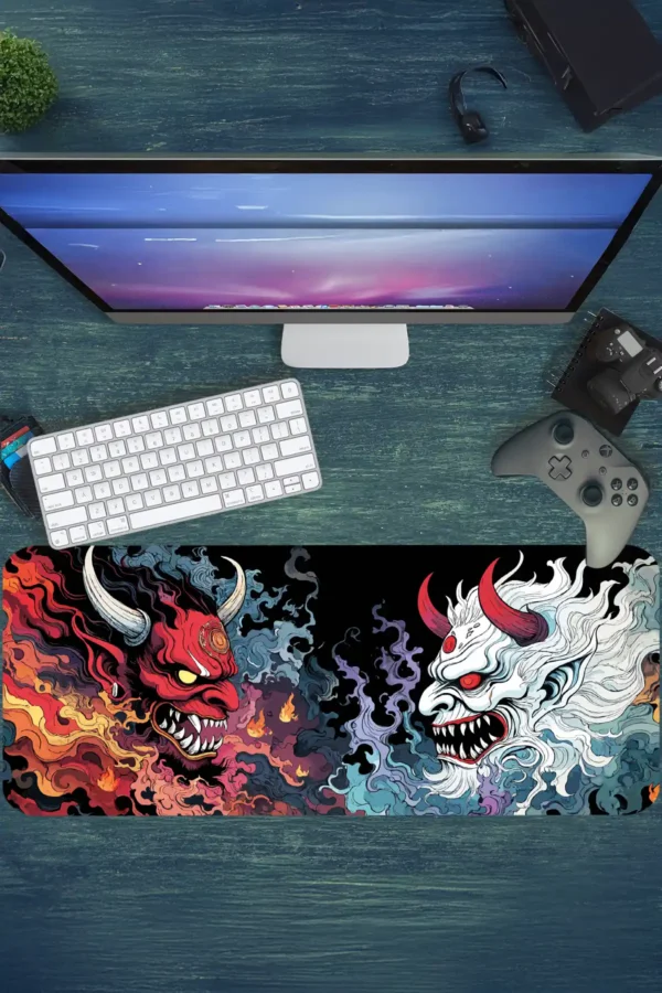 tarz2etsy80dikdortgen2 The Clash of Oni's V2 Gaming oyuncu Mousepad Kaydırmaz Kauçuk Dikişli Kenar 80x30 cm Mousepad