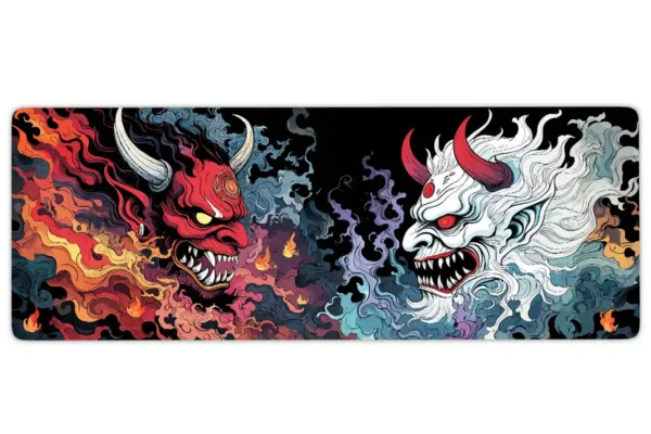 tarz2etsy80dikdortgen3 The Clash of Oni's V2 Gaming oyuncu Mousepad Kaydırmaz Kauçuk Dikişli Kenar 80x30 cm Mousepad