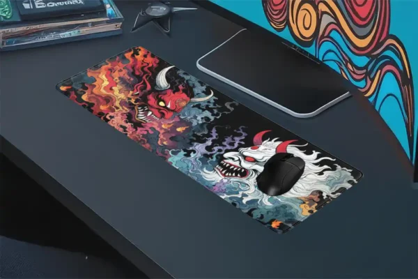 tarz2etsy80dikdortgen4 The Clash of Oni's V2 Gaming oyuncu Mousepad Kaydırmaz Kauçuk Dikişli Kenar 80x30 cm Mousepad