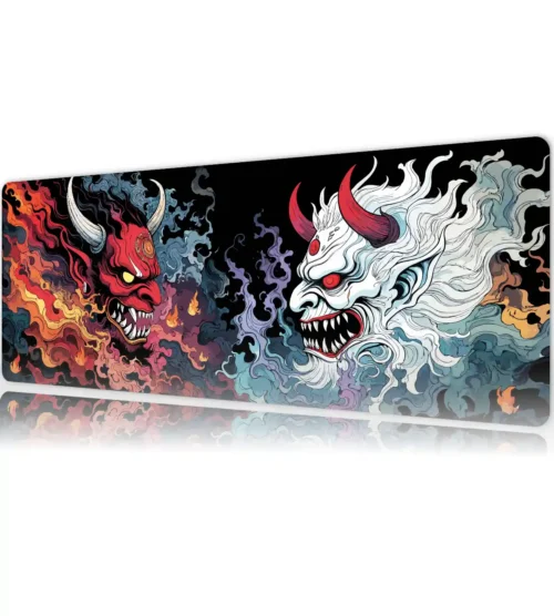 The Clash of Oni's V2 Gaming oyuncu Mousepad Kaydırmaz Kauçuk Dikişli Kenar 80x30 cm Mousepad