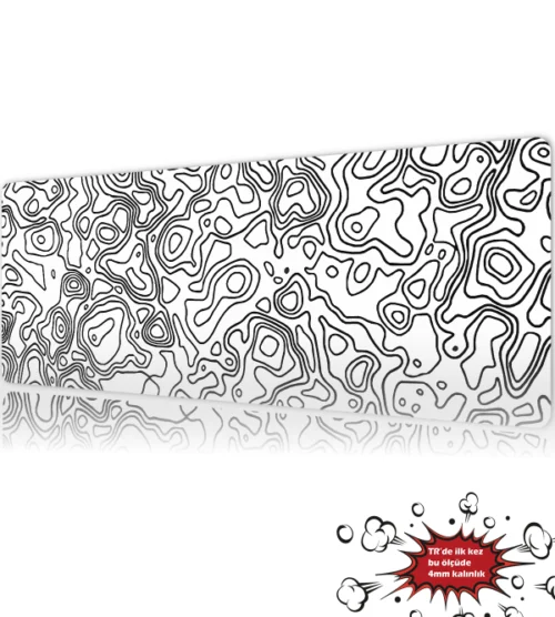 Monochrome Lines Monochrome Lines 90x40 4MM Kalınlık Premium Gaming oyuncu mousepad, Anti Slip XXL mouse pad