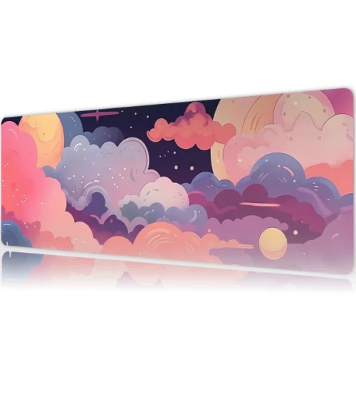 ETSYKK02 Dreamscape Sky Gaming oyuncu Mousepad Kaydırmaz Kauçuk Dikişli Kenar 80x30cm Mousepad