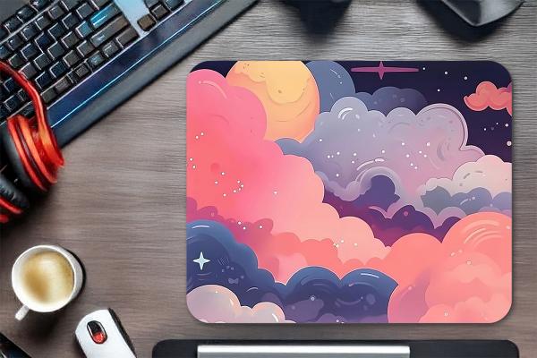 Dreamscape Sky Gaming Oyuncu XL Mouse Pad Kaydırmaz Dikişli Mousepad 48x40 cm 4mm Mm