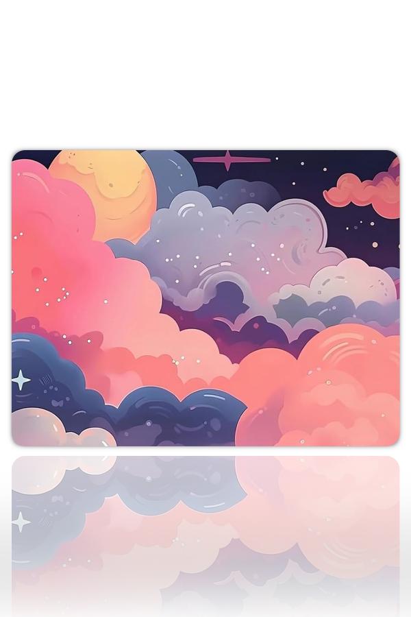 Dreamscape Sky Gaming Oyuncu XL Mouse Pad Kaydırmaz Dikişli Mousepad 48x40 cm 4mm Mm