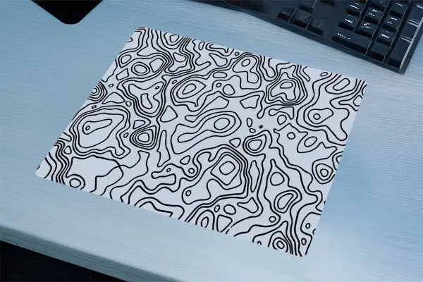 KK-03 (1) Monochrome Lines Gaming Oyuncu XL Mouse Pad Kaydırmaz Dikişli Mousepad 40x30 3mm