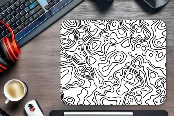 KK-03 (4) Monochrome Lines Gaming Oyuncu XL Mouse Pad Kaydırmaz Dikişli Mousepad 40x30 3mm