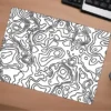 KK-03 (5) Monochrome Lines Gaming Oyuncu XL Mouse Pad Kaydırmaz Dikişli Mousepad 40x30 3mm