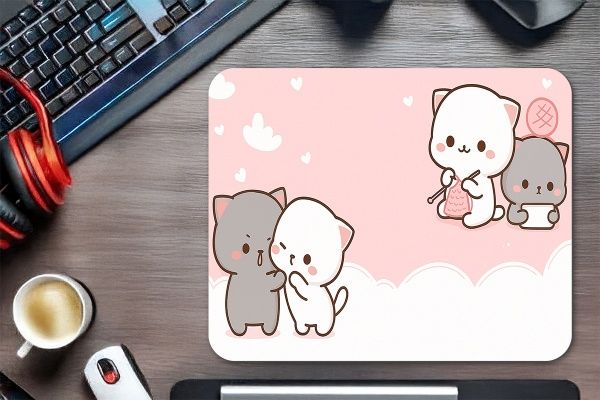 KK-30KARE4 Cozy Paws Gaming oyuncu Mouse pad Kaydırmaz Kauçuk Dikişli Kenar 480x400x4 Mm