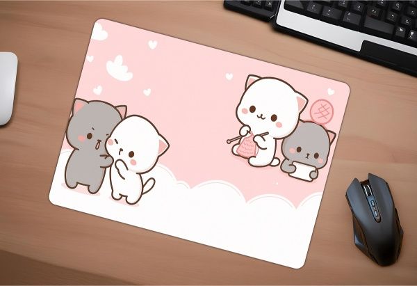 KK-30KARE5 Cozy Paws Gaming oyuncu Mouse pad Kaydırmaz Kauçuk Dikişli Kenar 480x400x4 Mm