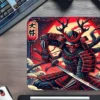 Demon Samurai Gaming Oyuncu XL Mouse Pad Kaydırmaz Dikişli Mousepad 40x30  3 mm