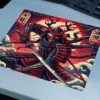 Demon Samurai Gaming Oyuncu XL Mouse Pad Kaydırmaz Dikişli Mousepad 40x30  3 mm
