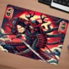 Demon Samurai Gaming Oyuncu XL Mouse Pad Kaydırmaz Dikişli Mousepad 40x30  3 mm