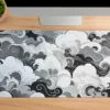 Grey Clouds Gaming oyuncu Mousepad Kaydırmaz Kauçuk Dikişli Kenar 70x30 cm Mousepad