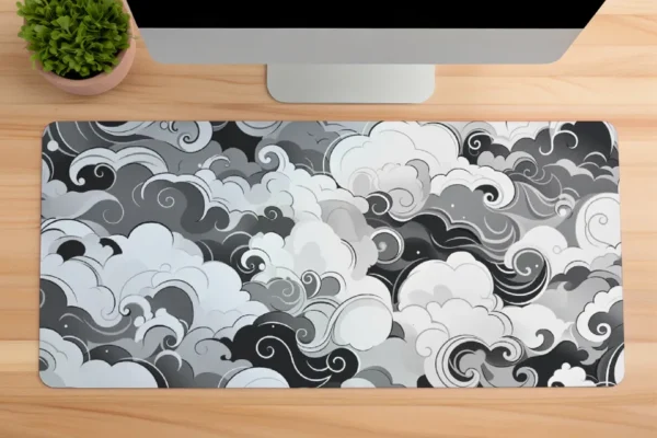 Grey Clouds Gaming oyuncu Mousepad Kaydırmaz Kauçuk Dikişli Kenar 70x30 cm Mousepad