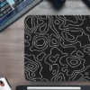 Topographic Flow  Gaming Oyuncu XL Mouse Pad Kaydırmaz Dikişli Mousepad 48x40 4mm