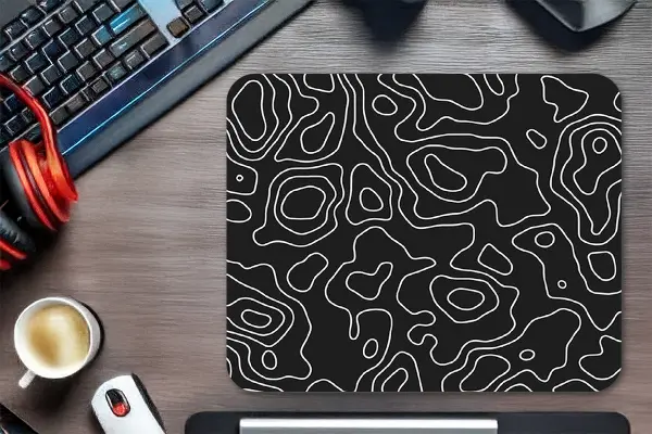 Topographic Flow  Gaming Oyuncu XL Mouse Pad Kaydırmaz Dikişli Mousepad 48x40 4mm