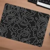 Topographic Flow  Gaming Oyuncu XL Mouse Pad Kaydırmaz Dikişli Mousepad 48x40 4mm