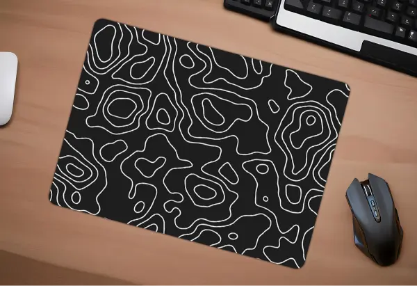 Topographic Flow  Gaming Oyuncu XL Mouse Pad Kaydırmaz Dikişli Mousepad 48x40 4mm
