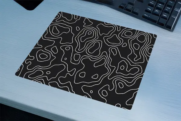 Topographic Flow  Gaming Oyuncu XL Mouse Pad Kaydırmaz Dikişli Mousepad 48x40 4mm