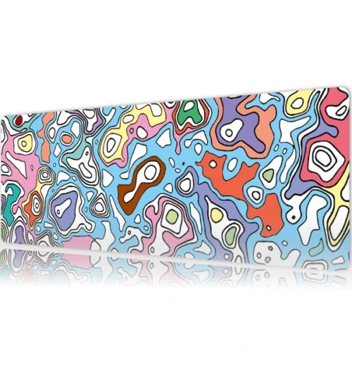 KK-66. Neon Topography Gaming oyuncu Mousepad Kaydırmaz Kauçuk Dikişli Kenar 80x30 cm Mousepad