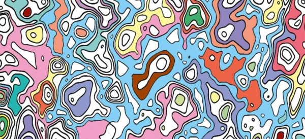 Neon Topography Gaming oyuncu Mousepad Kaydırmaz Kauçuk Dikişli Kenar 70x30 cm Mousepad