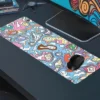 Neon Topography Gaming oyuncu Mousepad Kaydırmaz Kauçuk Dikişli Kenar 70x30 cm Mousepad