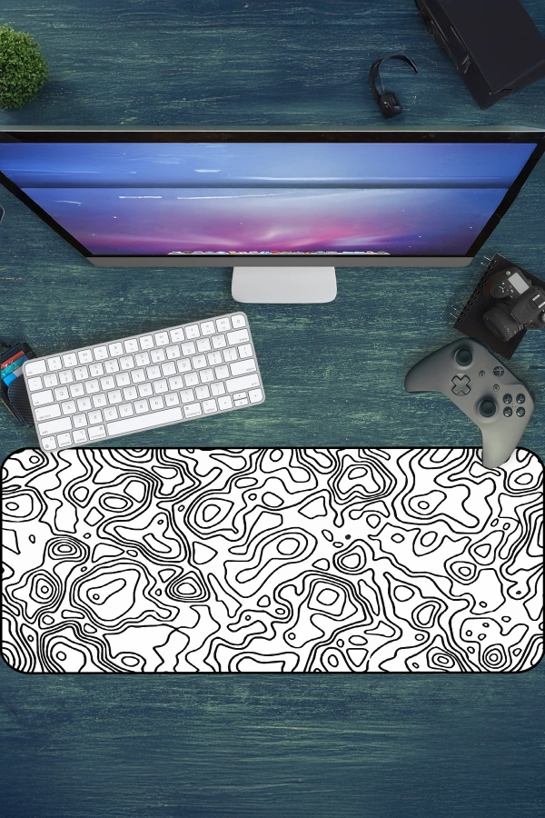 Monochrome Lines Gaming oyuncu Mousepad Kaydırmaz Kauçuk Dikişli Kenar 70x30 cm Mousepad