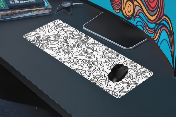 Monochrome Lines Monochrome Lines 90x40 4MM Kalınlık Premium Gaming oyuncu mousepad, Anti Slip XXL mouse pad