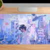 Silent Rain in Tokyo Gaming oyuncu Mousepad Kaydırmaz Kauçuk Dikişli Kenar 90x40 cm Mousepad