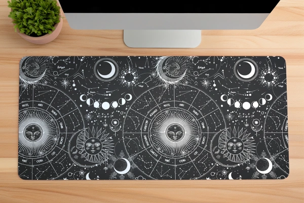 Celestial Map Gaming oyuncu Mousepad Kaydırmaz Kauçuk Dikişli Kenar 70x30m Mousepad
