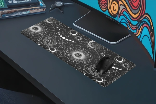 Celestial Map Gaming oyuncu Mousepad Kaydırmaz Kauçuk Dikişli Kenar 70x30m Mousepad