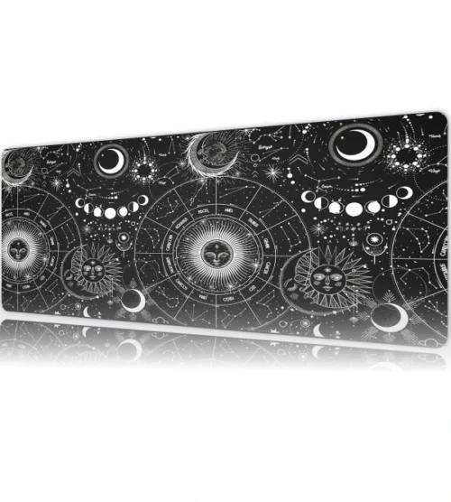 astroloji5 Celestial Map Gaming oyuncu Mousepad Kaydırmaz Kauçuk Dikişli Kenar 80x30 cm Mousepad