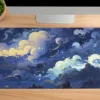 Celestial Night Gaming oyuncu Mousepad Kaydırmaz Kauçuk Dikişli Kenar 70x30 cm Mousepad