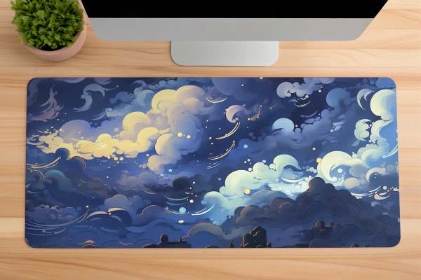 Celestial Night Gaming oyuncu Mousepad Kaydırmaz Kauçuk Dikişli Kenar 70x30 cm Mousepad