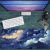 Celestial Night Gaming oyuncu Mousepad Kaydırmaz Kauçuk Dikişli Kenar 70x30 cm Mousepad