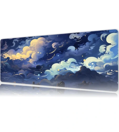 aymanzarasi5 Celestial Night Gaming oyuncu Mousepad Kaydırmaz Kauçuk Dikişli Kenar 80x30 cm Mousepad