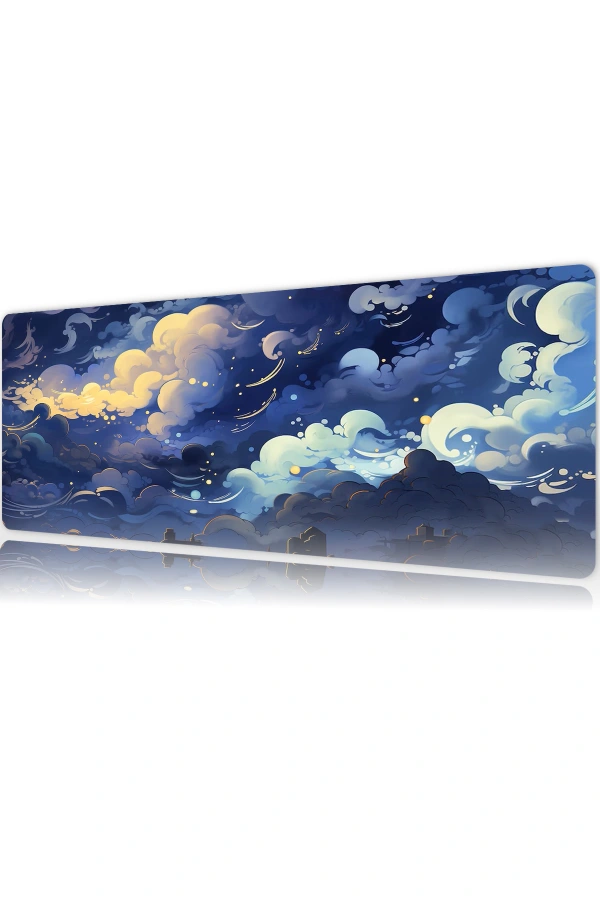 Celestial Night Gaming oyuncu Mousepad Kaydırmaz Kauçuk Dikişli Kenar 70x30 cm Mousepad